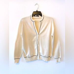 Vintage GIVENCHY contrast trim Knit Cardigan